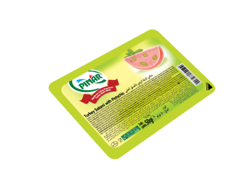 The Pınar Sliced Turkey Meat Salami with Pistachio The Pınar Sliced Turkey Meat Salami with Pistachio